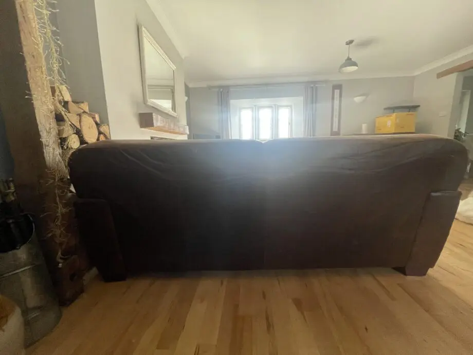 Vintage brown old leather sofa x 2