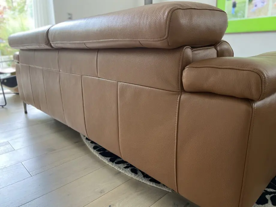Leather reclining three seater sofa and chair