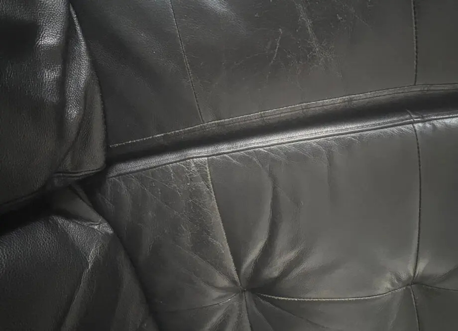 Dwell black leather L-Shaped sofa