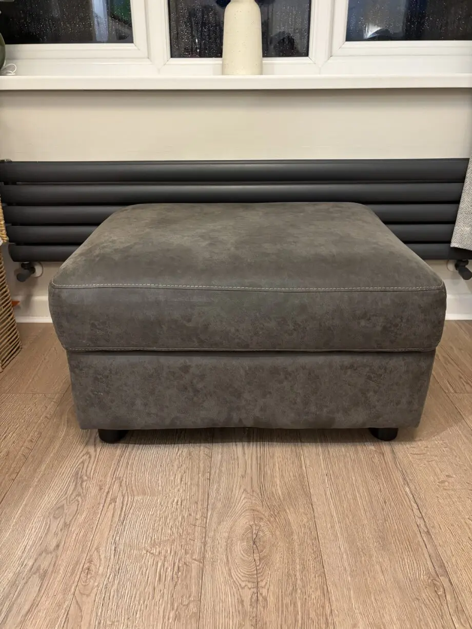 SCS charcoal grey Alexander electric recliner sofa + storage footstool