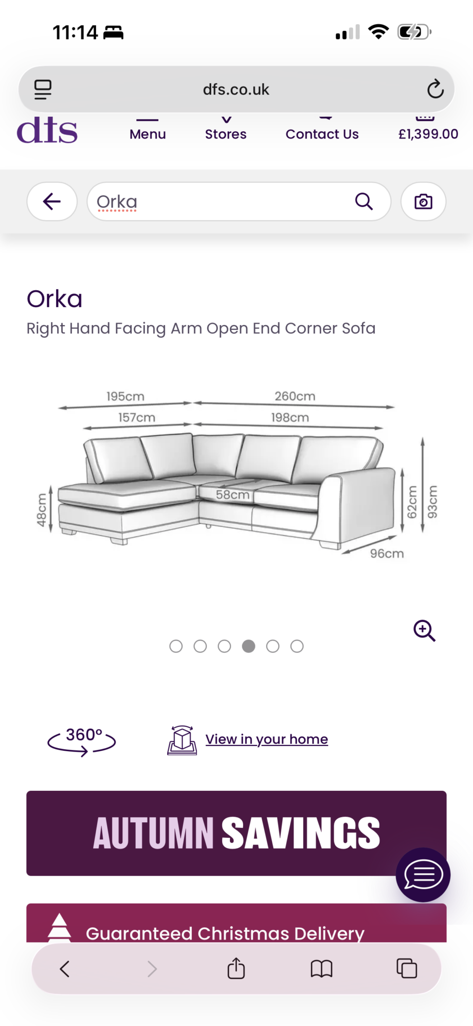 DFS Orka Black Sofa