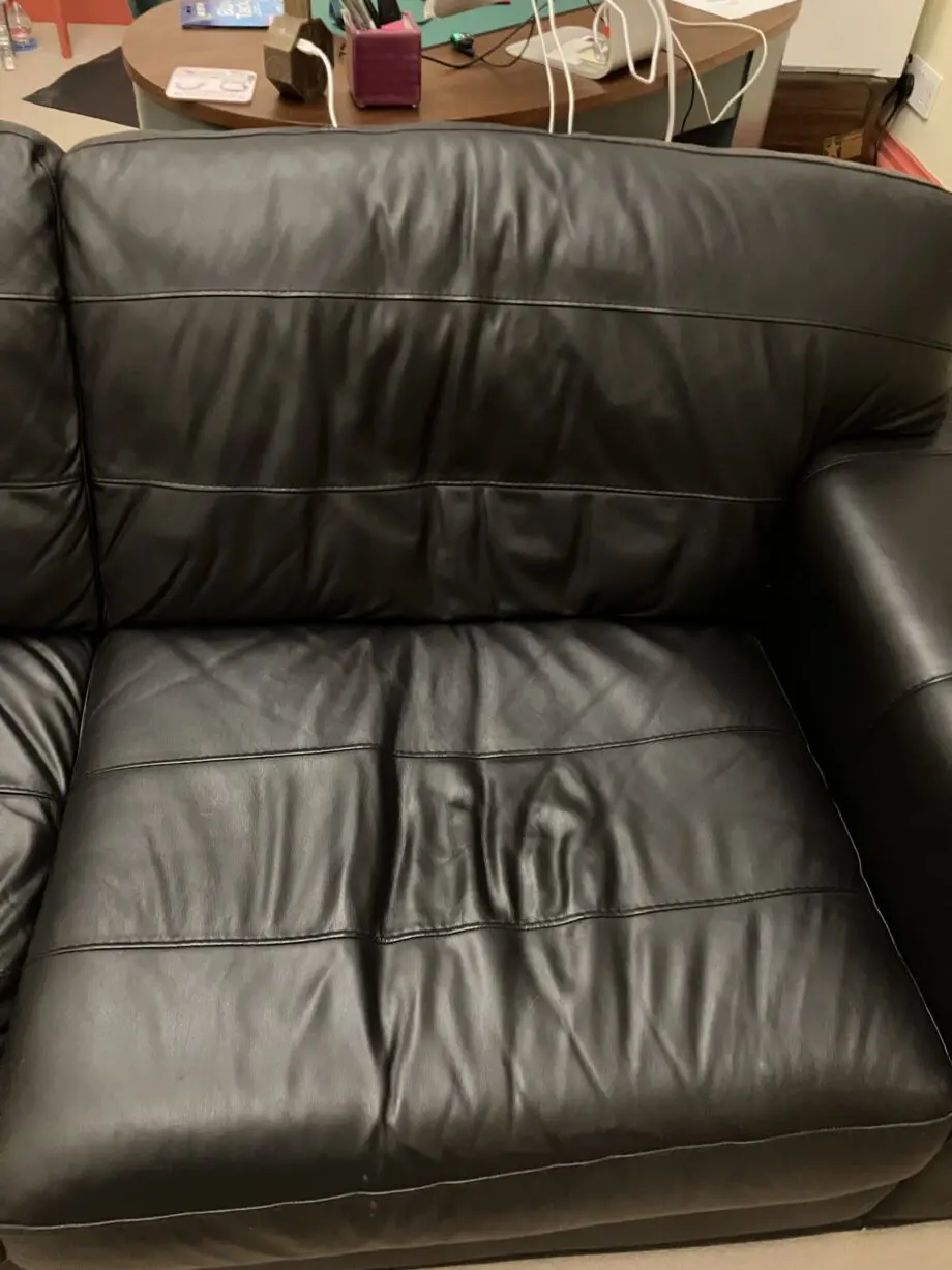DFS Black leather sofa