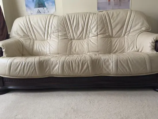 Dfs cream leather sofa vintage