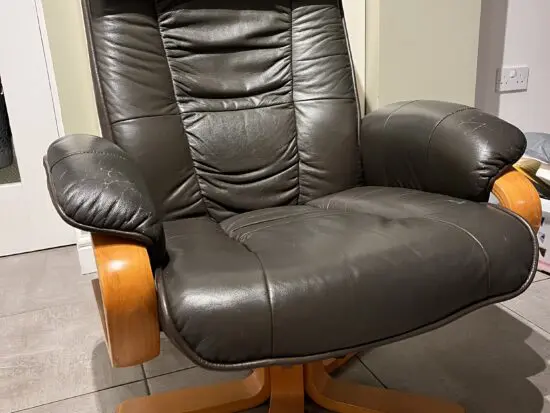 Green leather swivel chair