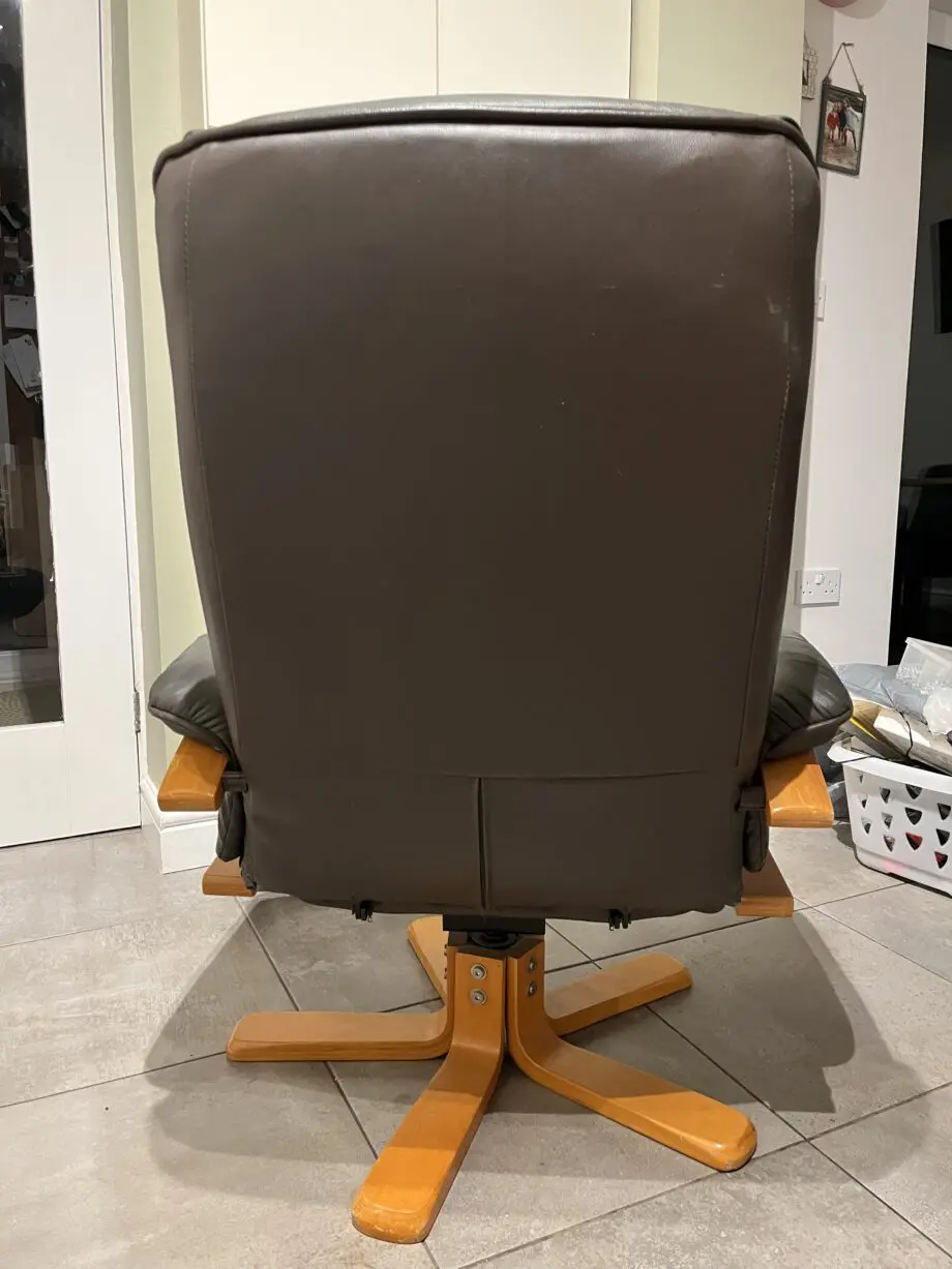 Green leather swivel chair