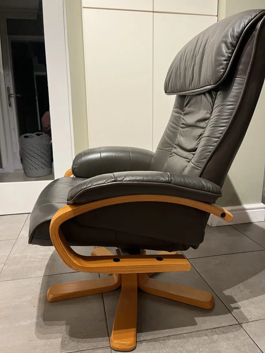 Green leather swivel chair