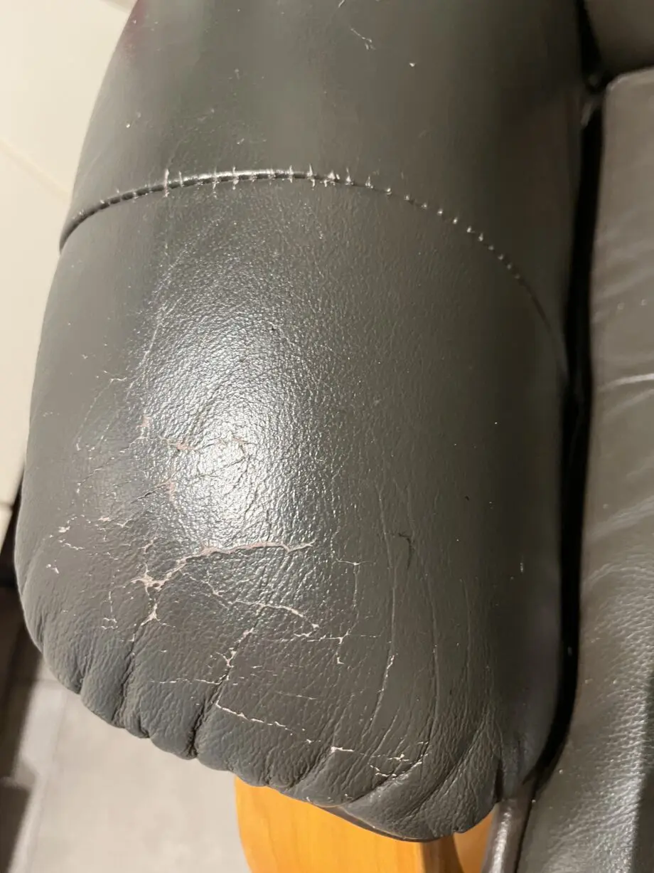 Green leather swivel chair