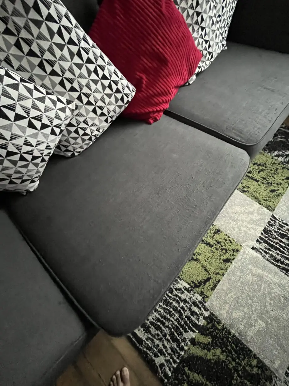 DFS charcoal sofa, two sofa chair and a footstool.