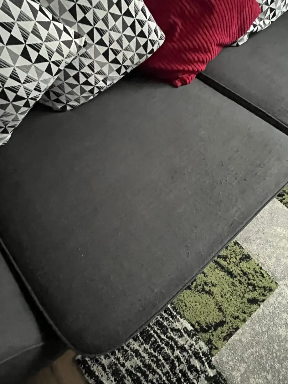 DFS charcoal sofa, two sofa chair and a footstool.