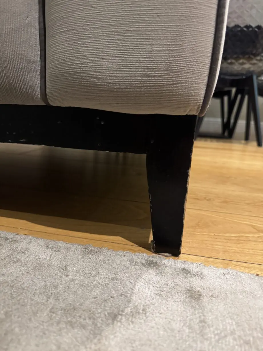 Bespoke grey velvet 3 seat sofa with contrast piping
