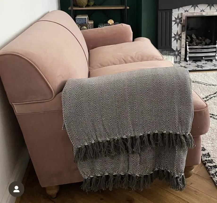 MADE Orson pink velvet 2 seater sofa