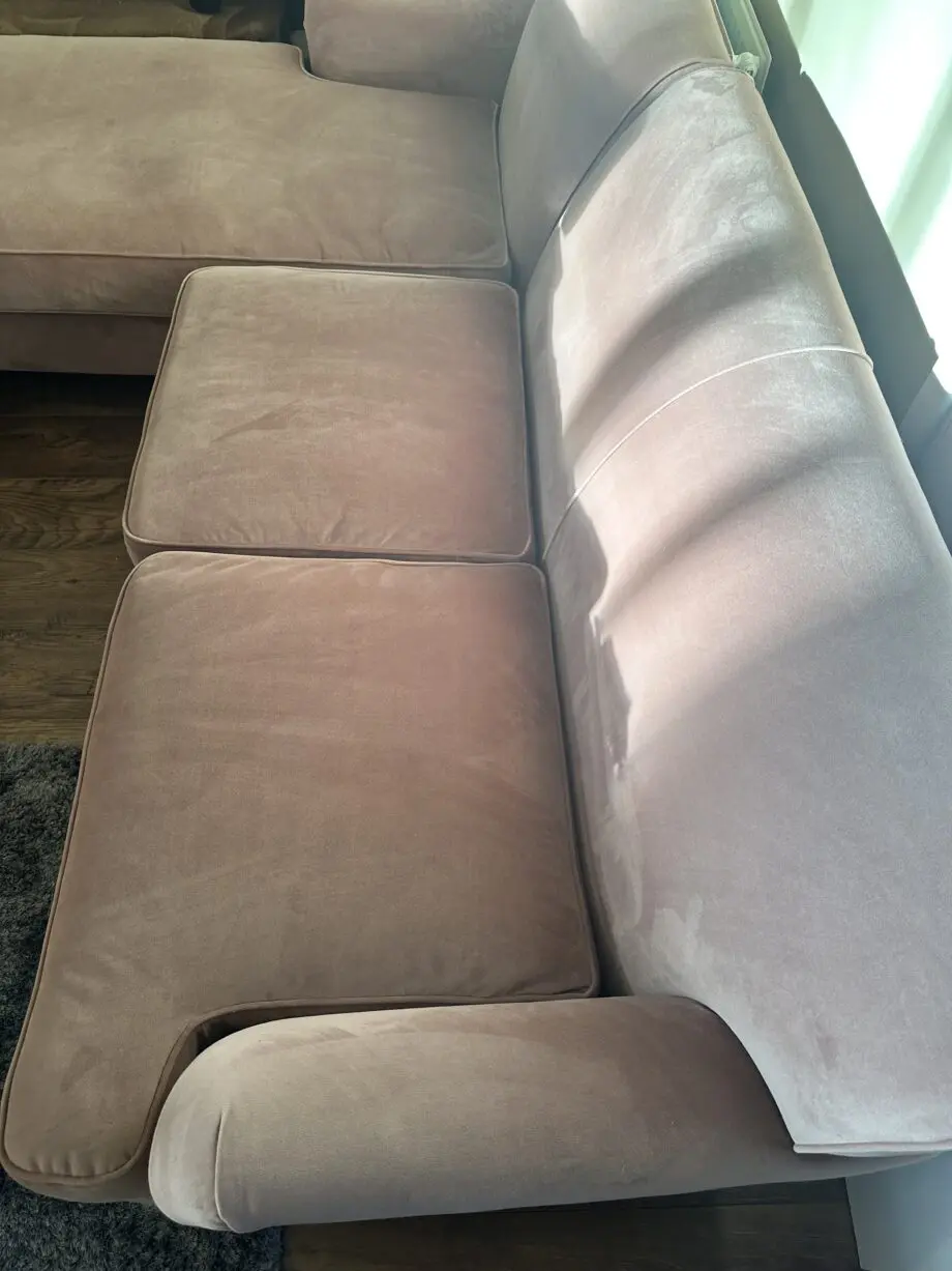 MADE Orson pink velvet left hand facing sofa