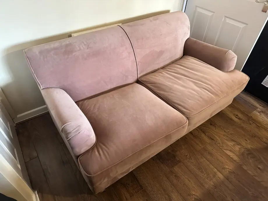 MADE Orson pink velvet 2 seater sofa