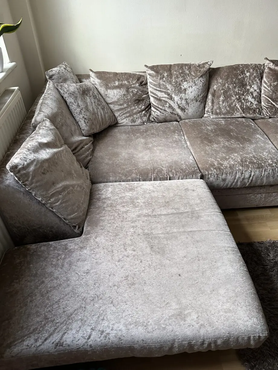 Right Hand Aurora Crushed Velvet Corner Sofa , Aurora Swivel Chair Crushed Velvet