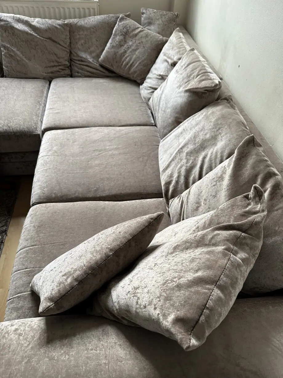 Right Hand Aurora Crushed Velvet Corner Sofa , Aurora Swivel Chair Crushed Velvet