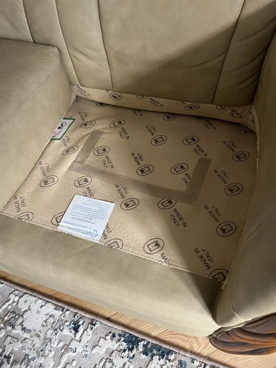 SCS Italian leather sofas in beige/oatmeal