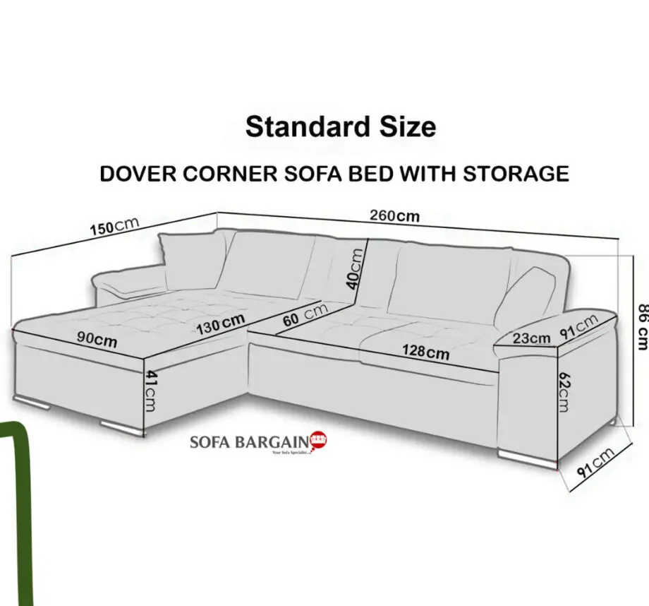 Dover Corner Sofa bed with Storage