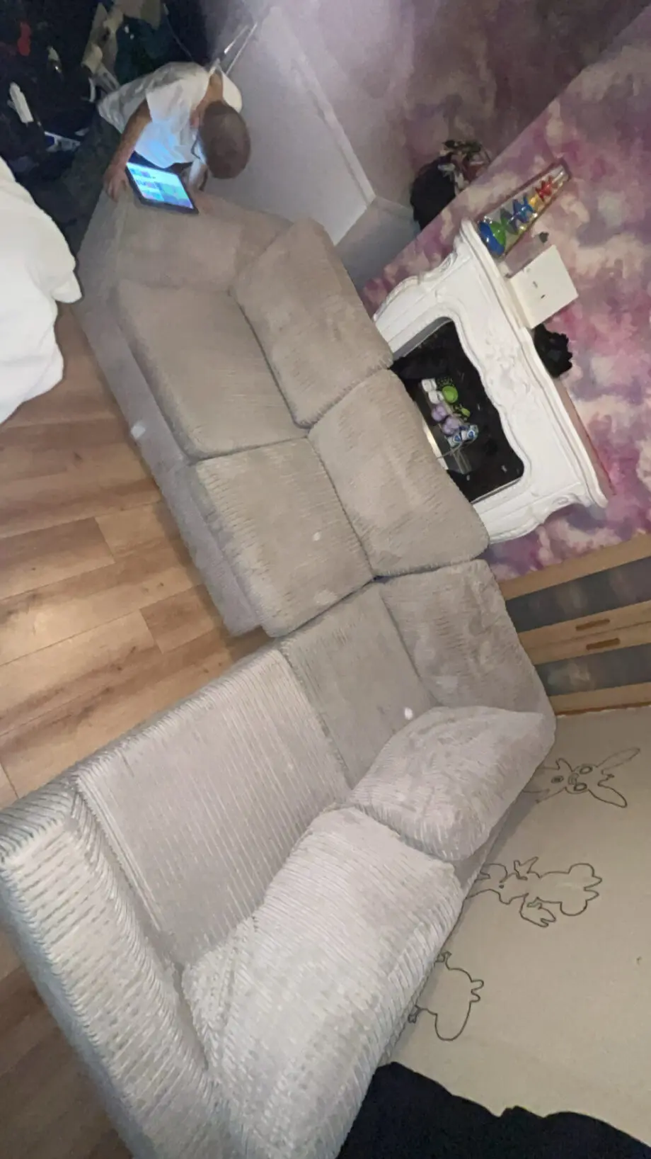 DFS heydon corner sofa silver