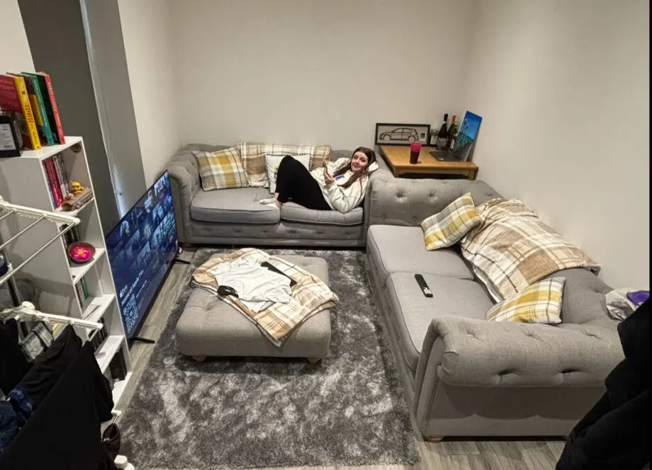 DFS Grey 2 Seater Sofas set X2 with large Foot stall