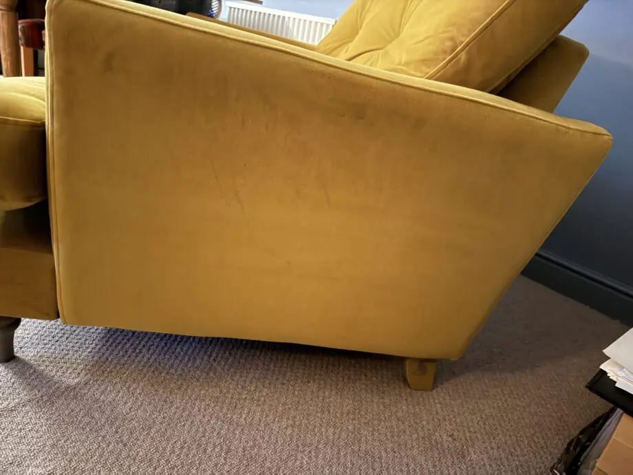 DFS Patterdale Velvet Sofa in Turmeric