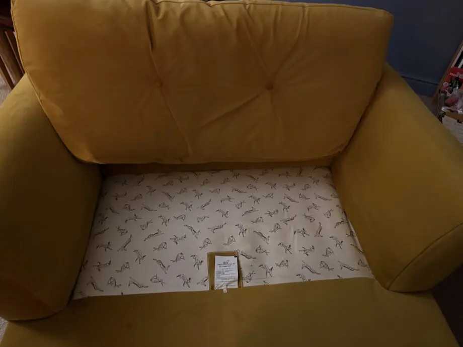 DFS Patterdale Velvet Sofa in Turmeric