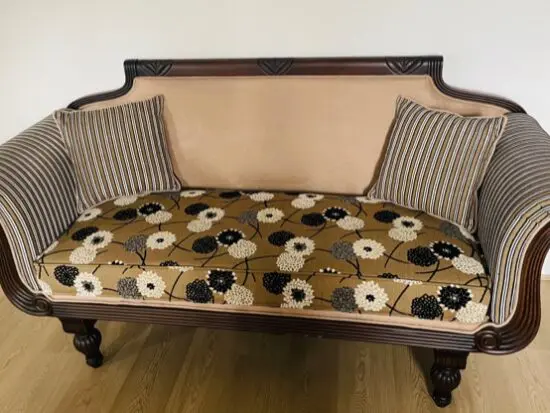 Rosewood sofa with Fabric & Suede