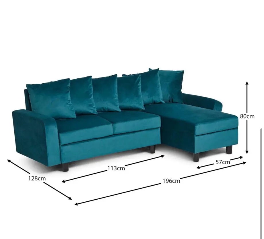 Teal Corner Sofa – Modern, Comfortable & Stylis