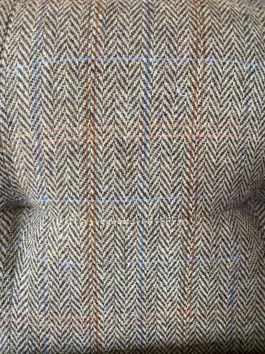 Regent Hunting Lodge Harris Tweed & Vintage Brown Leather two seater Sofa