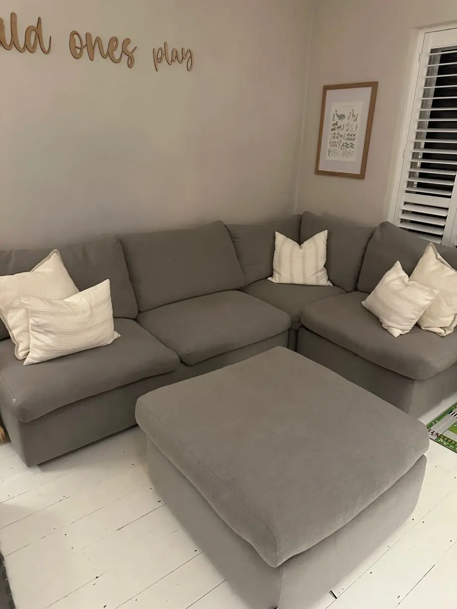 Loaf Chatnap Grey Modular Corner Armless Sofabed with Footstool