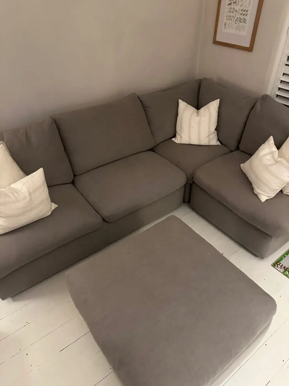 Loaf Chatnap Grey Modular Corner Armless Sofabed with Footstool