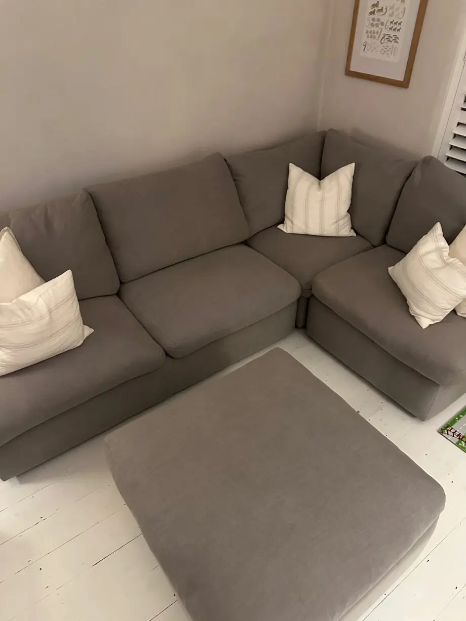 Loaf Chatnap Grey Modular Corner Armless Sofabed with Footstool