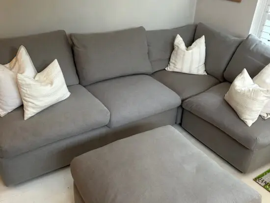 Loaf Chatnap Grey Modular Corner Armless Sofabed with Footstool