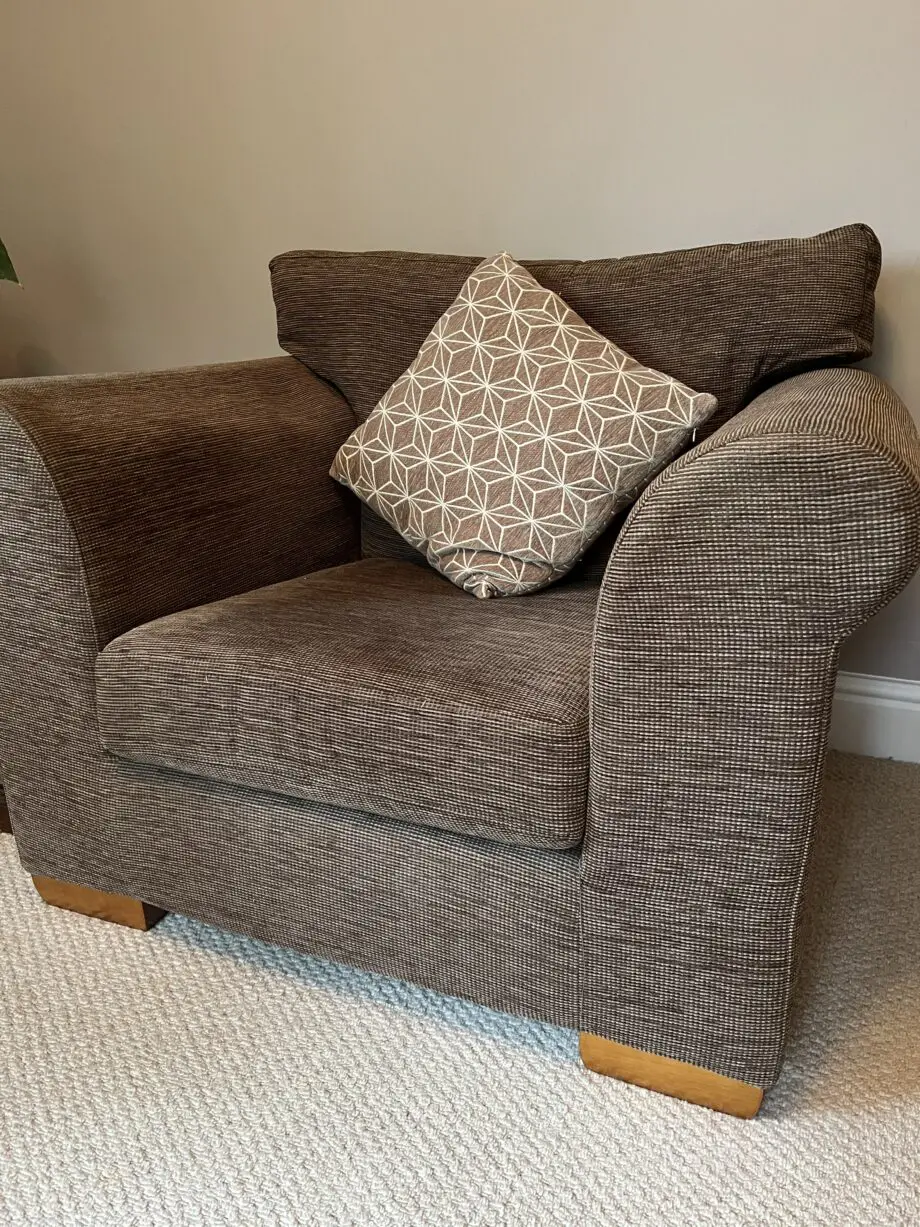 Next Brown 2-Seater Sofa & Chair