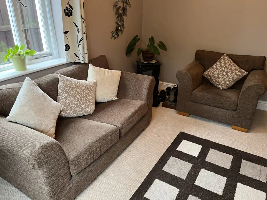 Next Brown 2-Seater Sofa & Chair