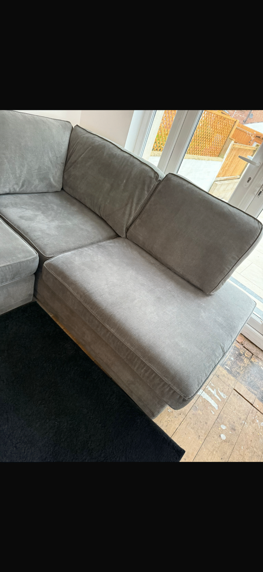 DFS Grey oral corner sofa