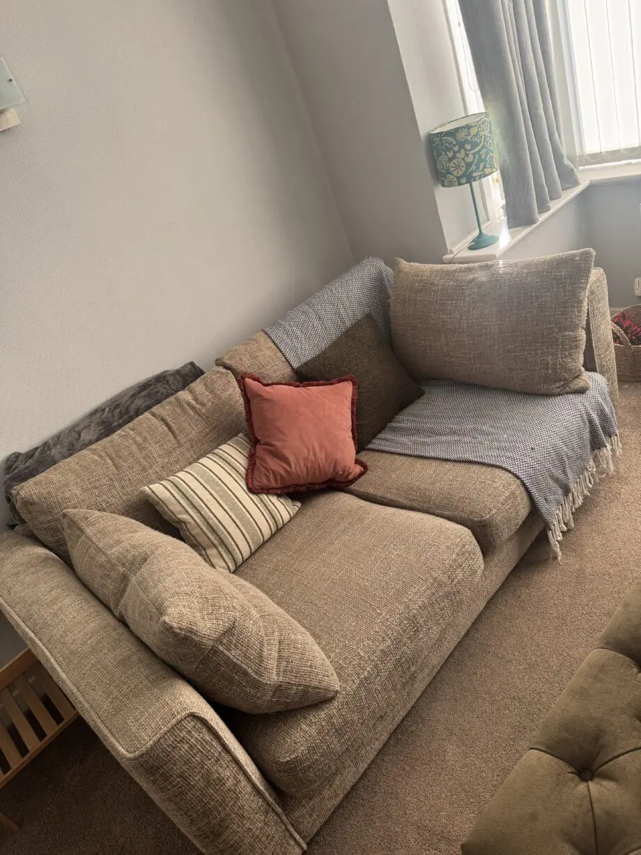 DFS 3 seater sofas in beige/stone