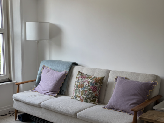 Urban Outfitters White Boucle 3 seater sofa bed