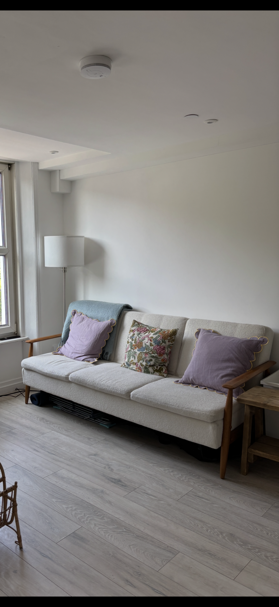 Urban Outfitters White Boucle 3 seater sofa bed