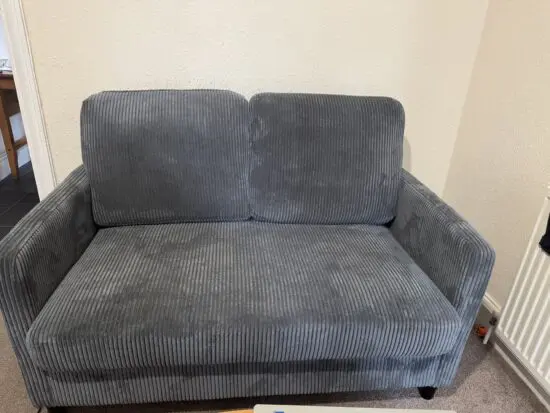 Small 2 seat 48" corduroy sofa, Comfy Sofa Couch with Spring Cushion Grey
