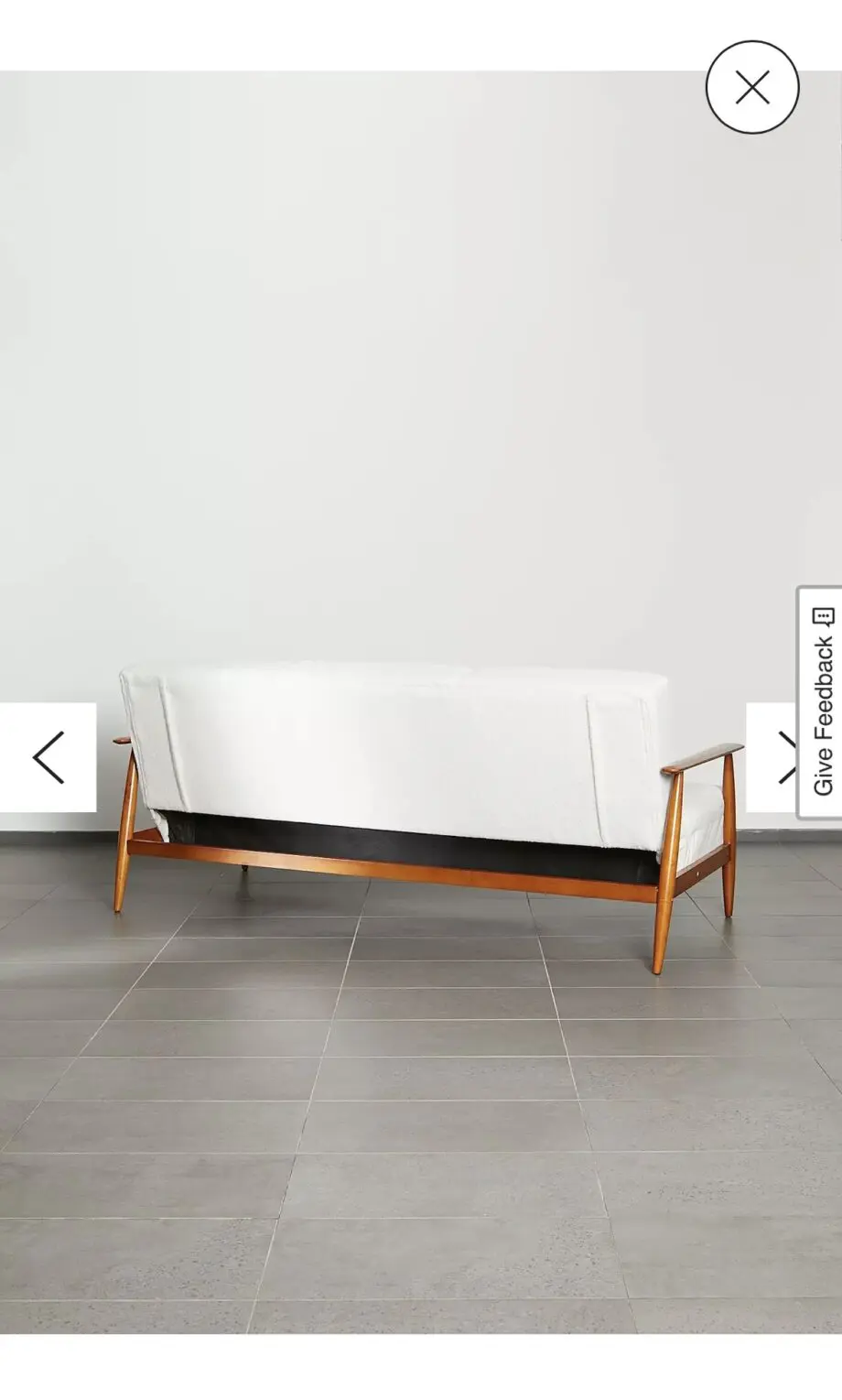 Urban Outfitters White Boucle 3 seater sofa bed