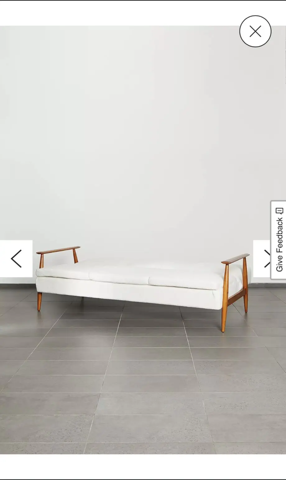 Urban Outfitters White Boucle 3 seater sofa bed