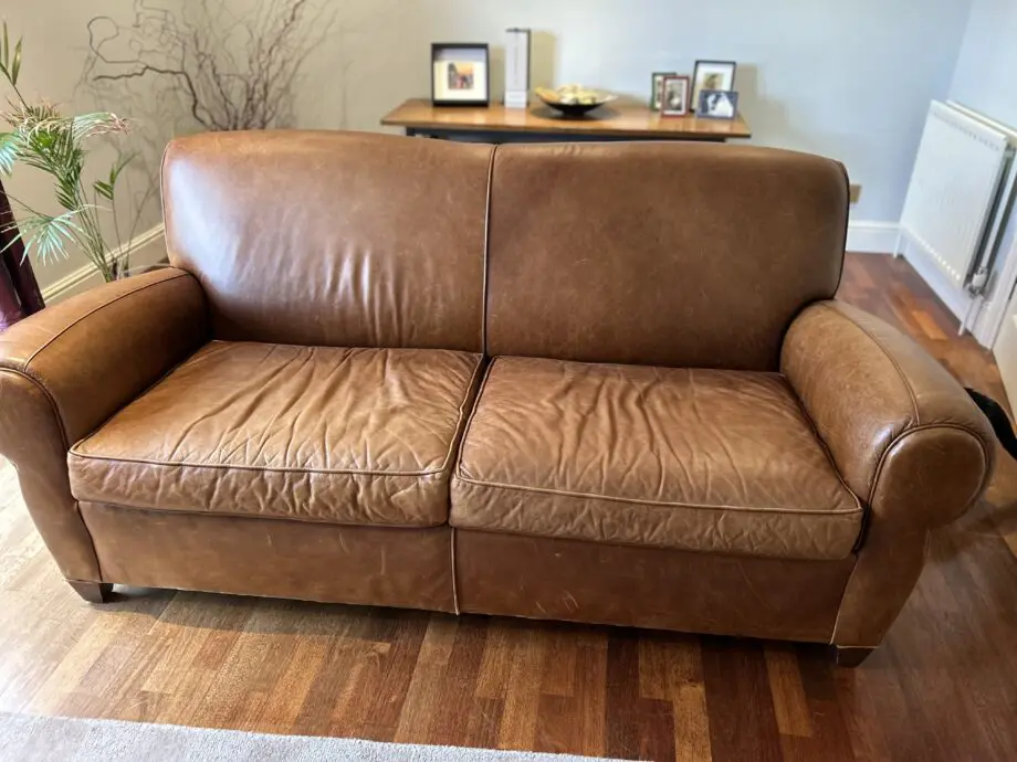 Pottery Barn Vintage Style Leather Sofa