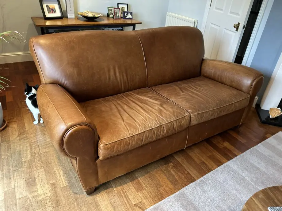 Pottery Barn Vintage Style Leather Sofa
