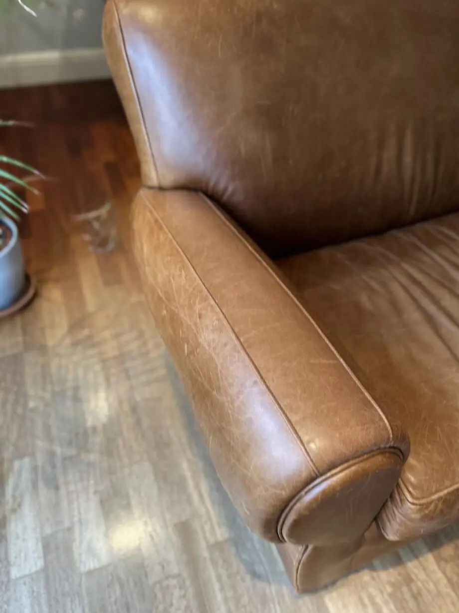 Pottery Barn Vintage Style Leather Sofa