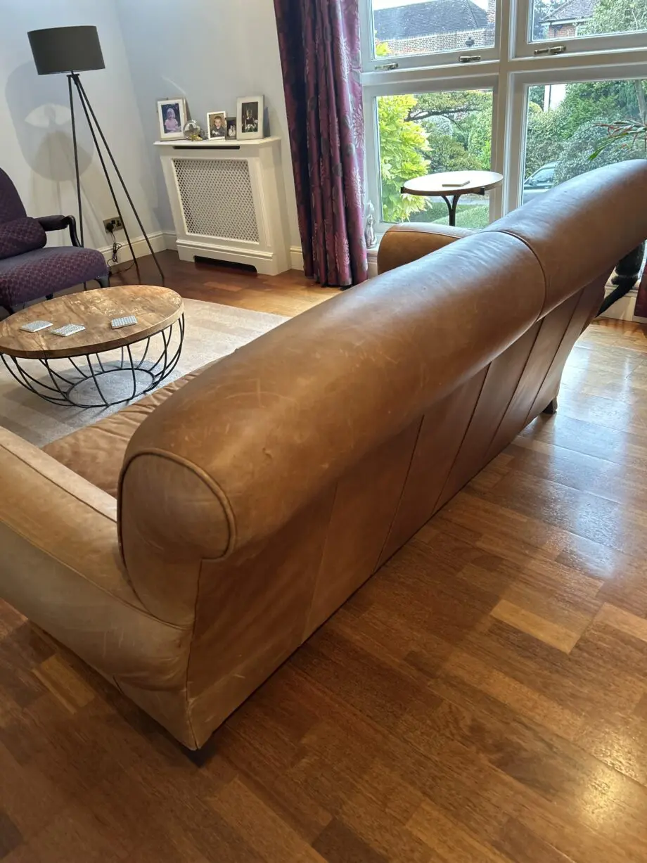 Pottery Barn Vintage Style Leather Sofa