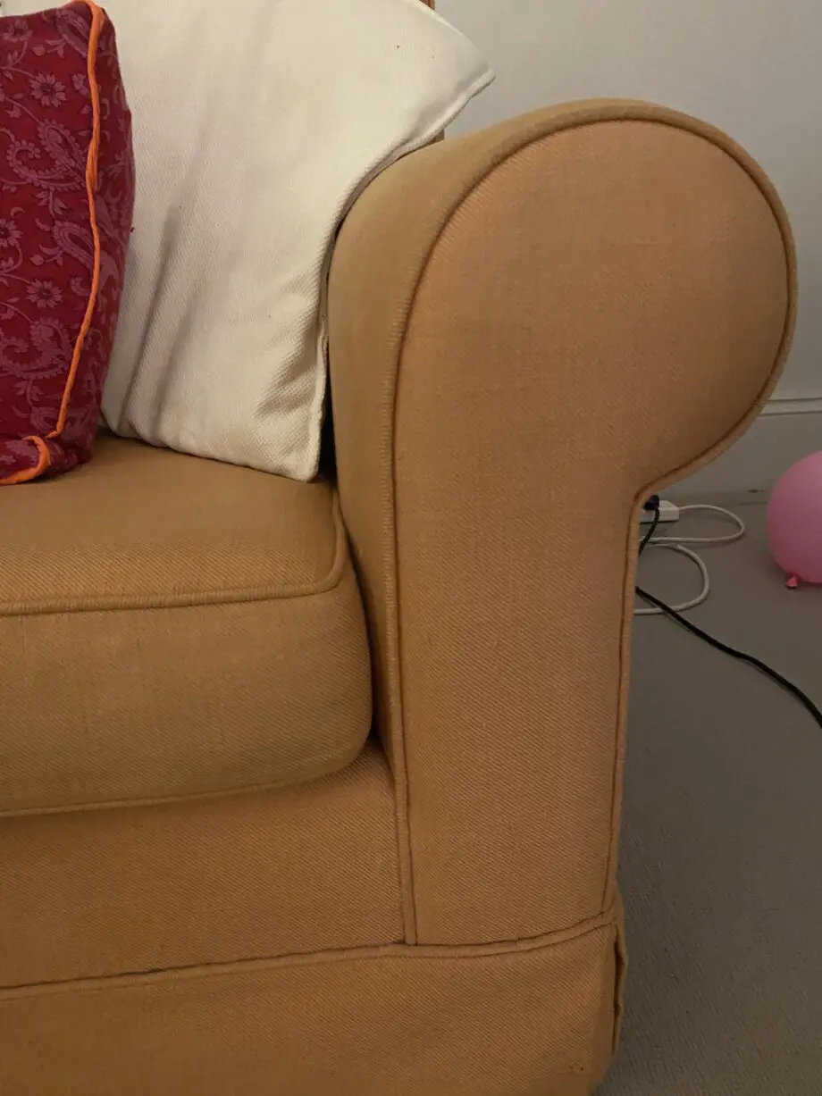 Bespoke made, Pale Terracotta 2-3 seater sofa