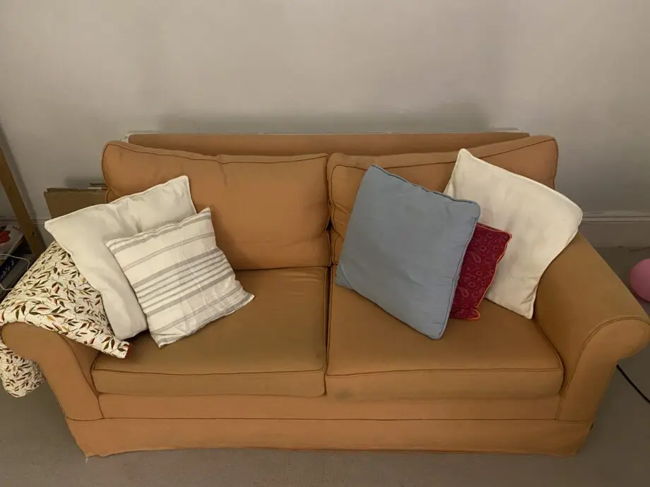Bespoke made, Pale Terracotta 2-3 seater sofa