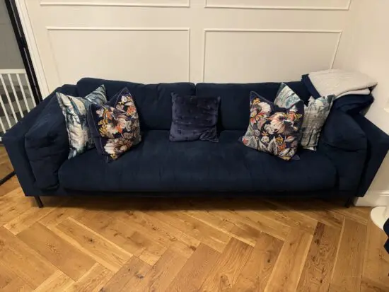 Swoon Munich Large 3 Seater Sofa, Dark Legs, Ink Velvet