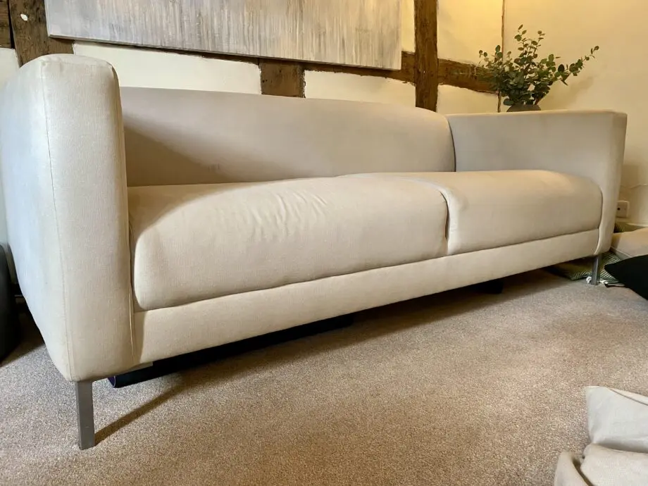 Sofa Workshop contemporary 3-seater sofa in Designers Guild Brera linen.