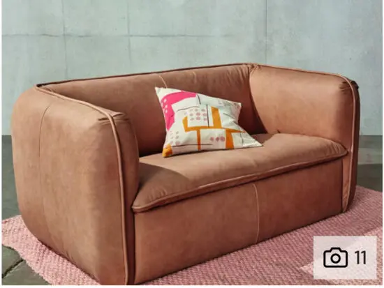 Made Berko 2 Seater Sofa, Tan Leather Product